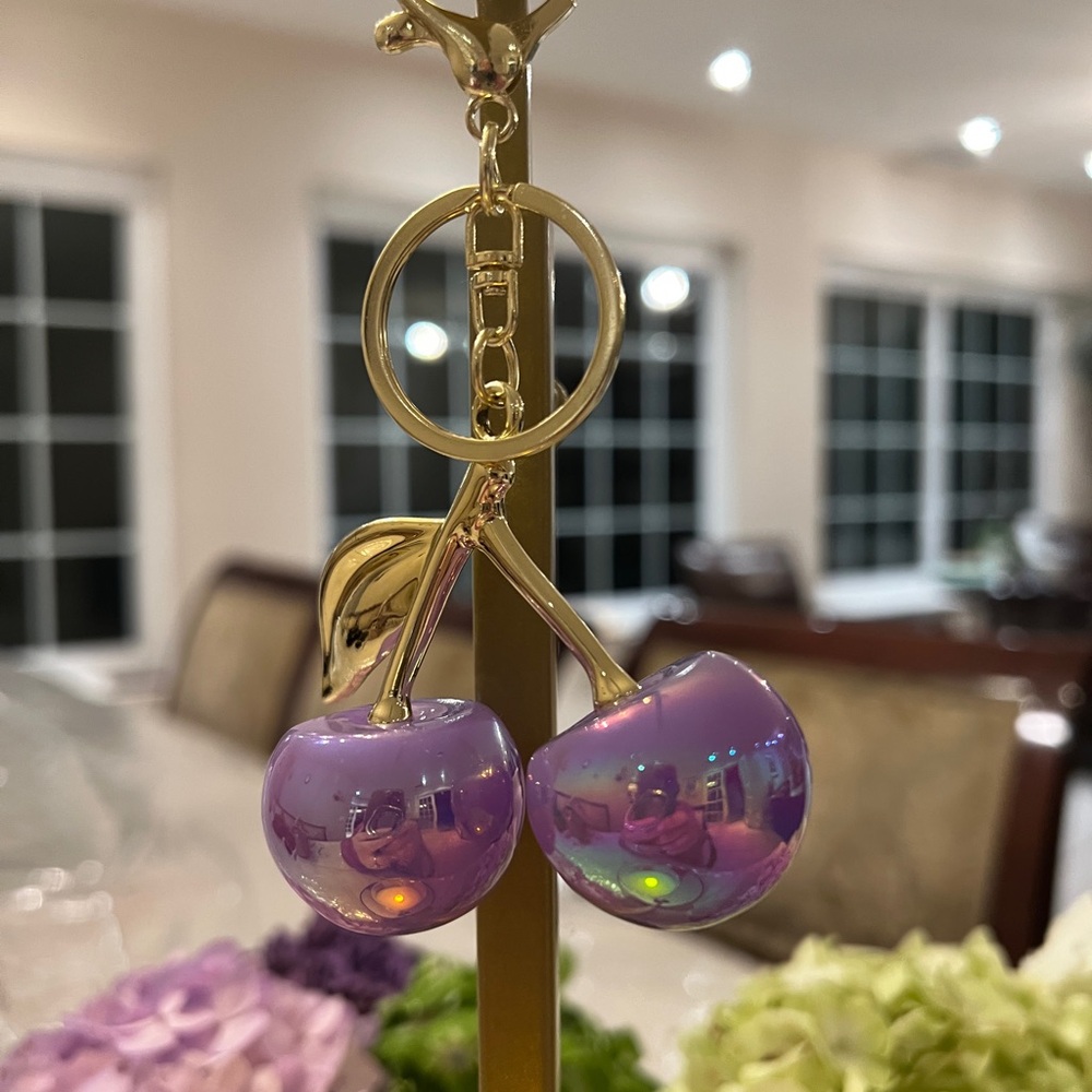 Irredescent Large Lilac Color Bag Charm / Key Chain
